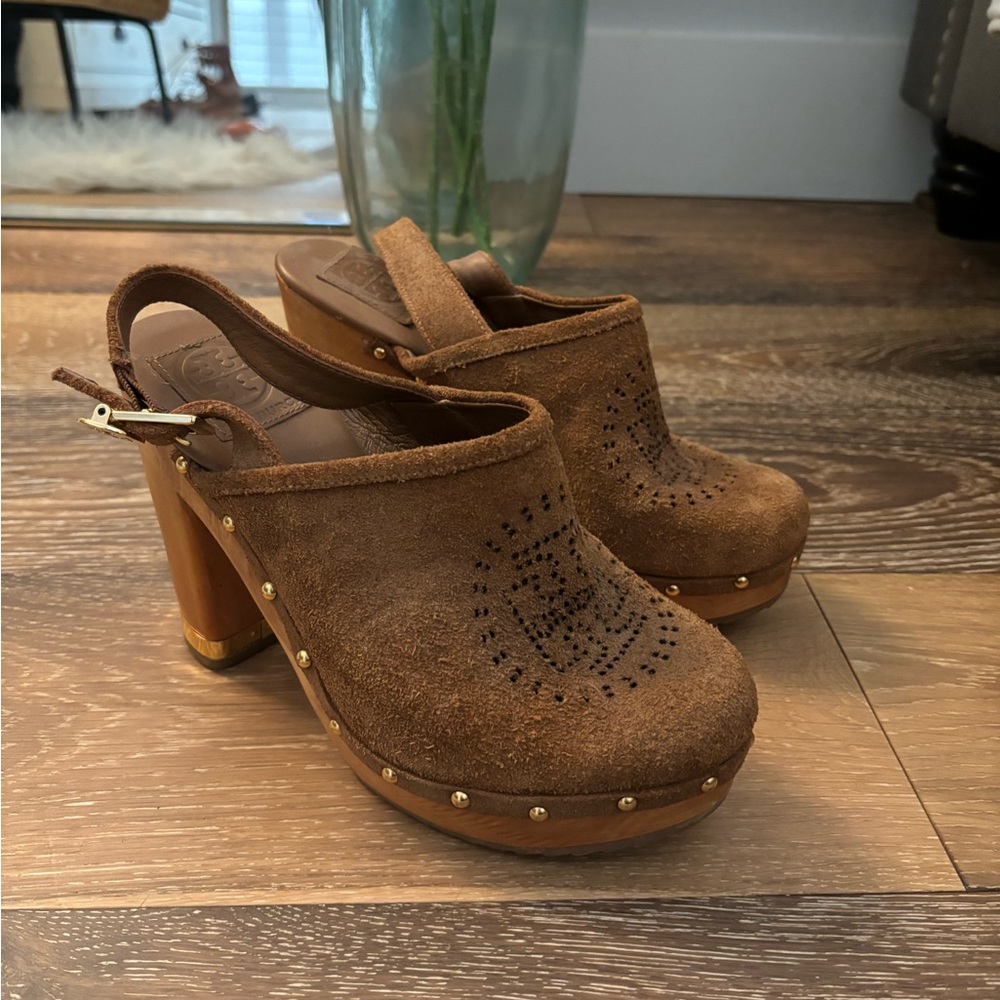 Tory Burch Brayden Slingback Wooden Clog